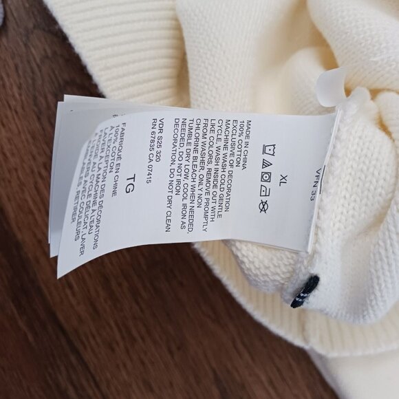 New NAUTICA Men's MARSHMALLOW COLOR BLOCK Cable Knit Sweater XL - Picture 5 of 6